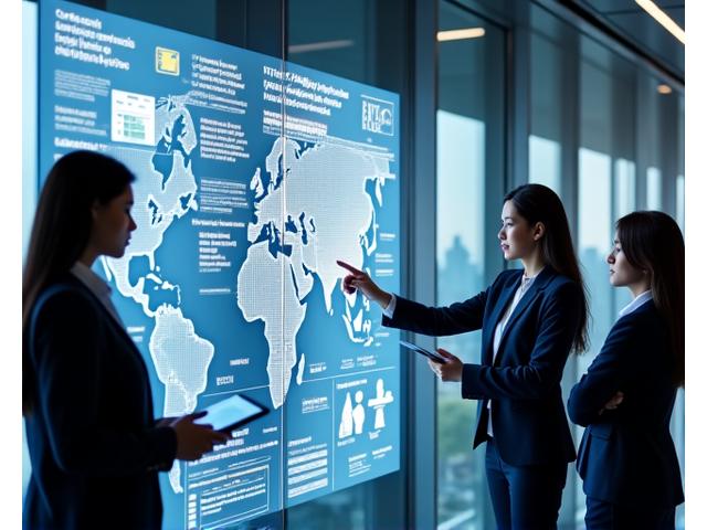 복잡한 서류 작업과 전자 시스템을 통해 신속하게 진행되는 통관 절차를 시각화한 이미지