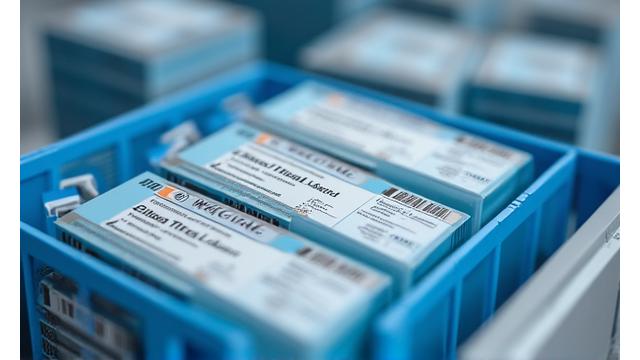 온도 조절 포장재에 담긴 임상 시험 샘플 박스